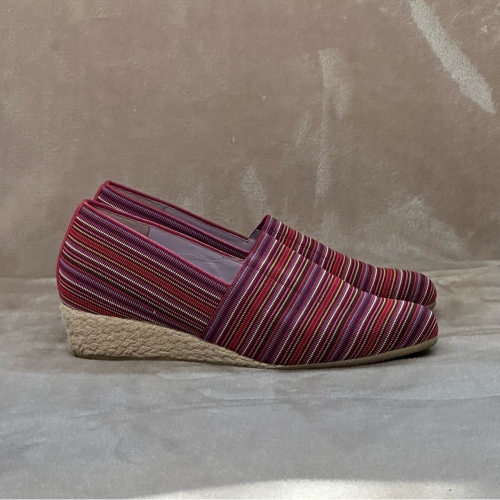 SAS Becky Slip On Wedge Multi Colored Stripe Size 8W